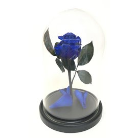 Роза в колбе, синяя, 21х12 см