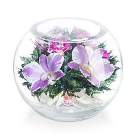 Средняя круглая ваза с орхидеями