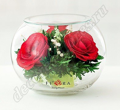 Букет красных роз в шаре