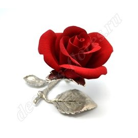 Красная роза из фарфора декоративная