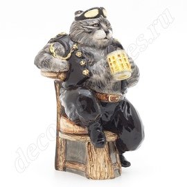 Керамическая статуэтка "Кот байкер"