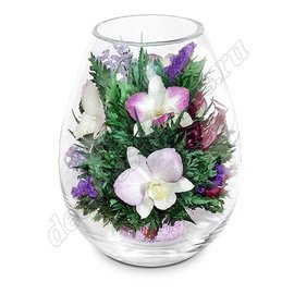 Орхидеи с декором в вазе