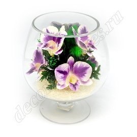 Микс бело-фиолетовых орхидей