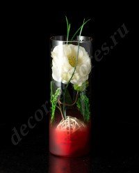 Композиция цветочная "Белая роза" 23см