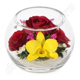 Стеклянный шар с цветами