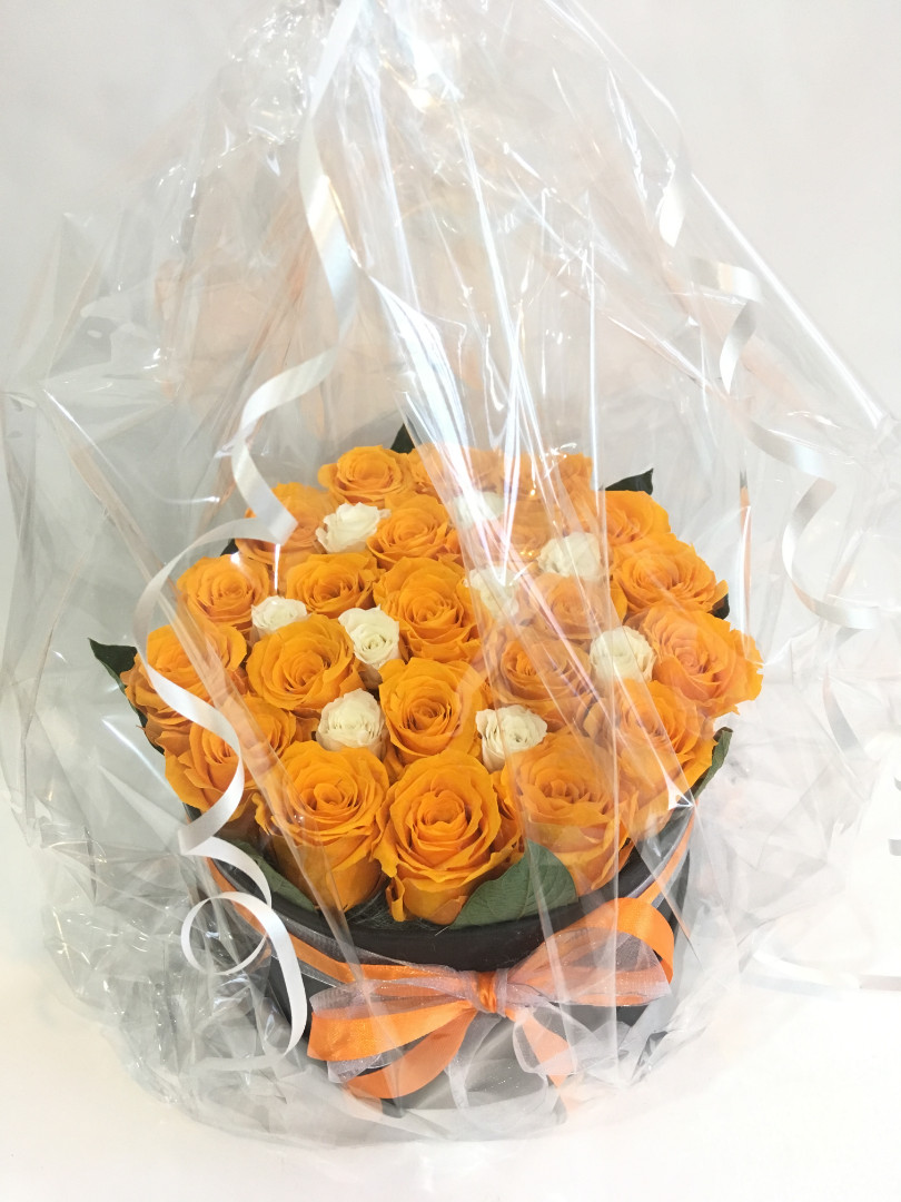 Оранжевые стабилизированные розы