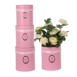 Круглая подарочная коробка розовая