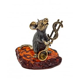 Фигурка "Мышь с ложкой Доллар" на подставке