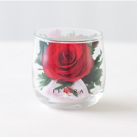 Красная роза в мини стакане (Цветы в стекле)