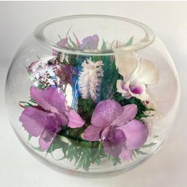 Разноцветные орхидеи (Цветы в стекле)