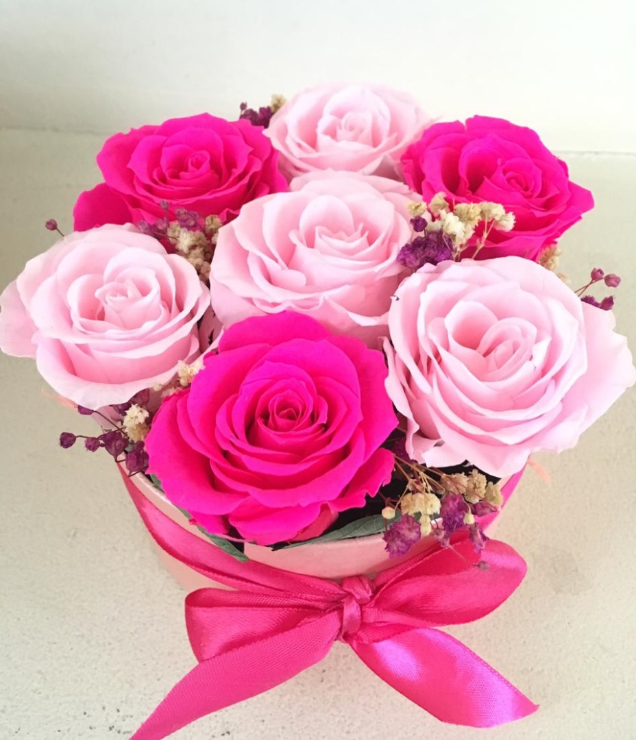 Стабилизированные розы "Розовые микс"