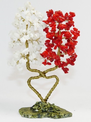 Дерево большой любви (с сердцем) коралл, агат