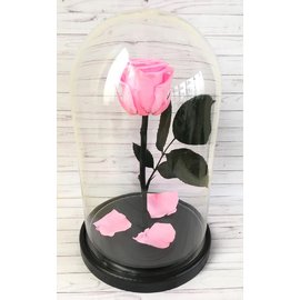 Роза в колбе S, розовая, 27х15 см