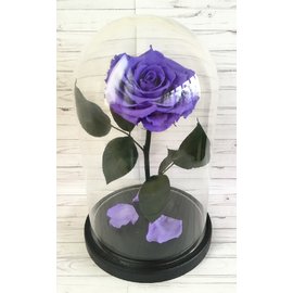 Роза в колбе XL, темно-сиреневая, 27х15 см