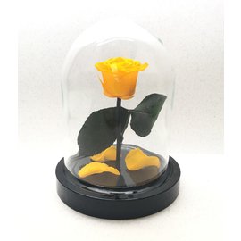 Роза в колбе 14,5х11 см, оранжевая