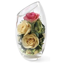 Микс роз в овальной вазе (арт. 58554)