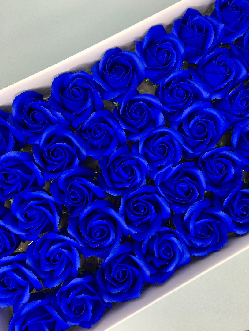 Роза — ярко-синяя 50 шт