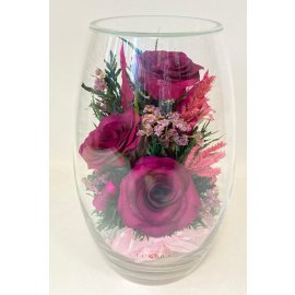 Розы в овальной вазе (арт. 45585)